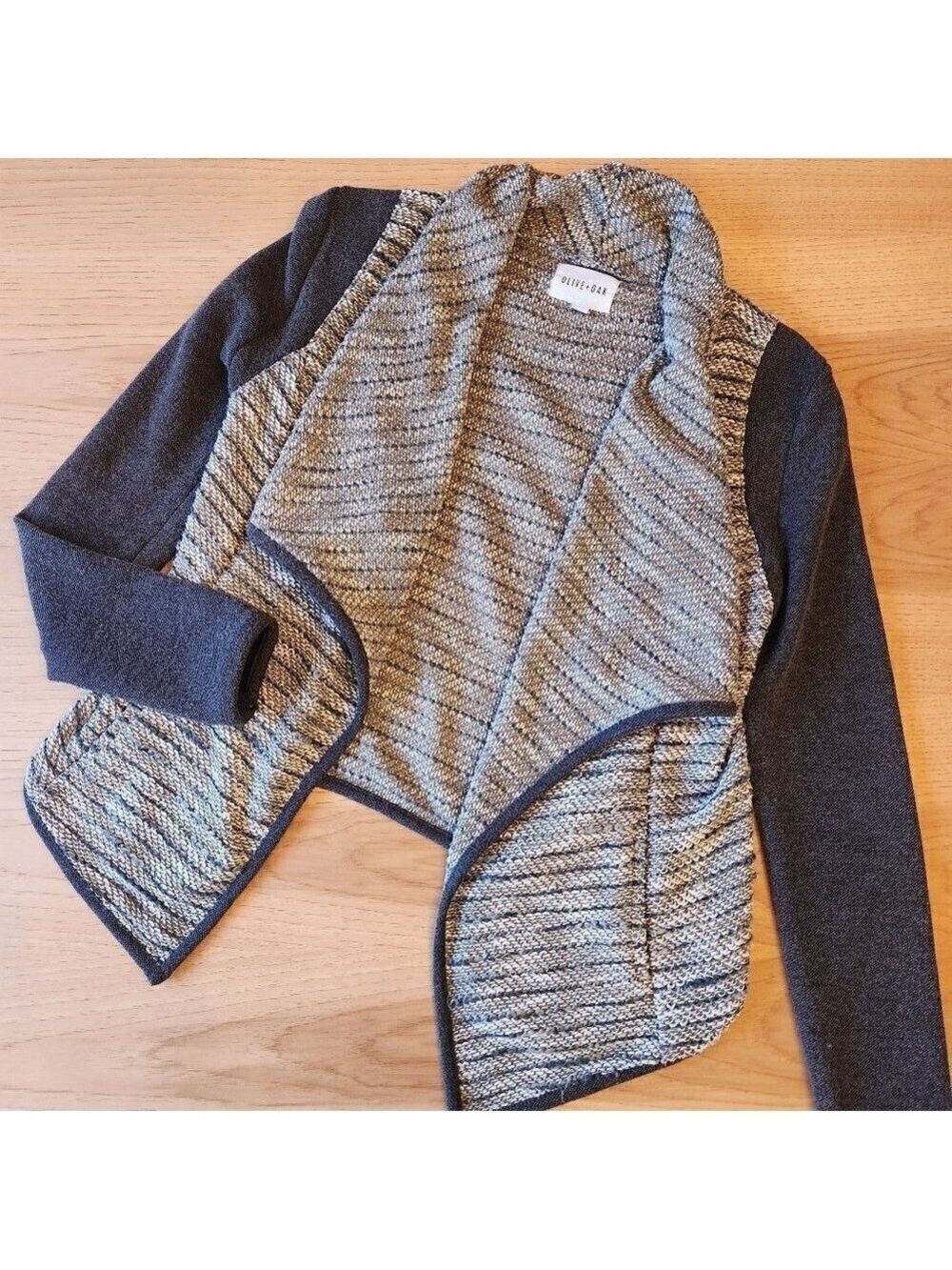 OLIVE + OAK OPEN JACKET STYLE CARDIGAN - XS/S - GRAY
